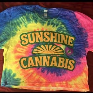 Unisex sunshine cannabis half shirt crop top-xs